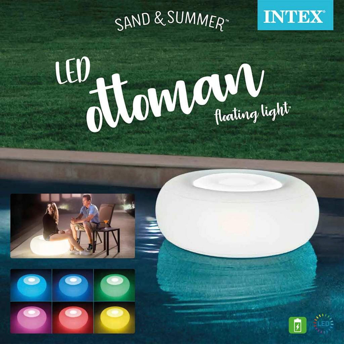 INTEX Intex Pouf a LED 86x33 cm