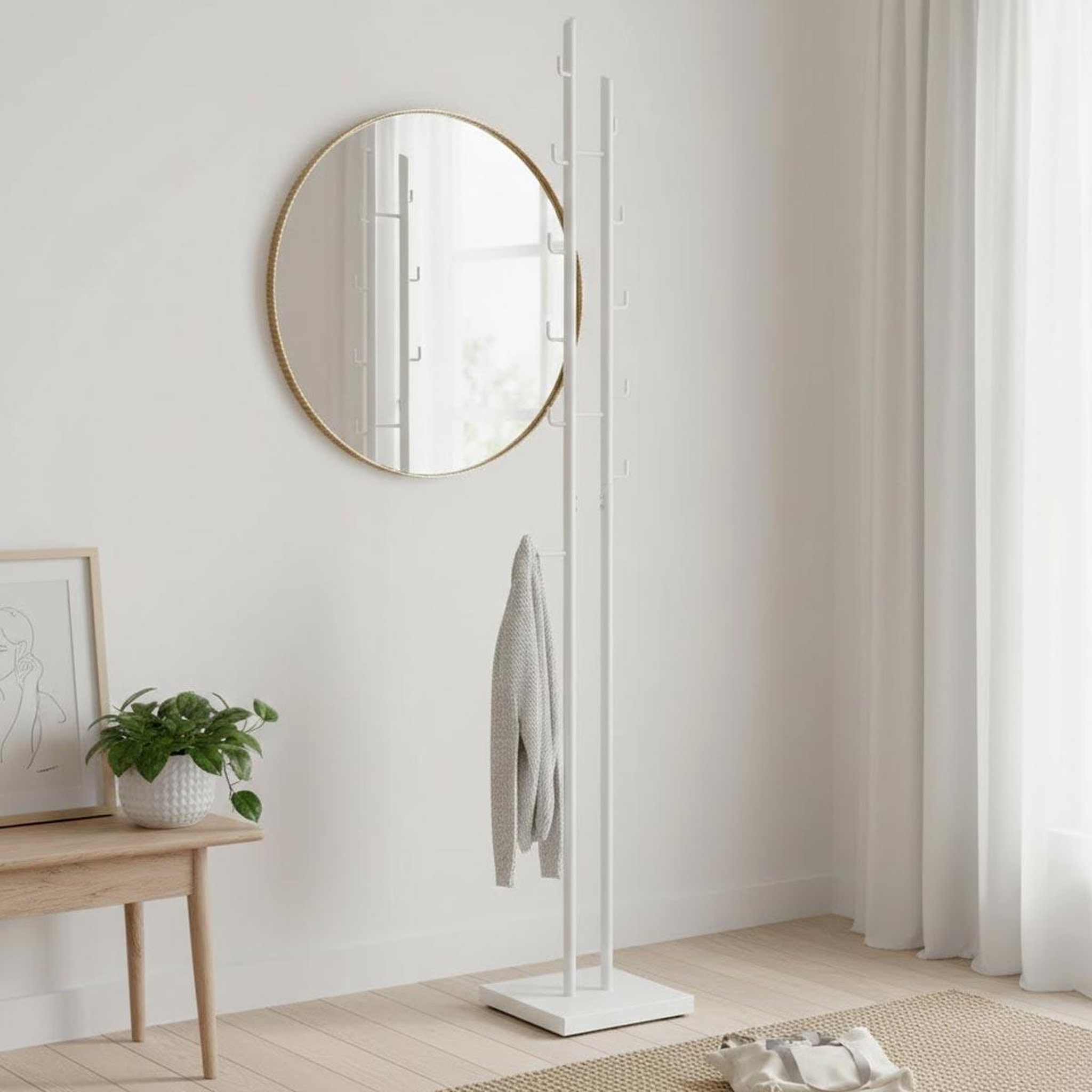 Voir la diapositive 3 : Paris Prix Porte-manteau design  ruby  176cm blanc