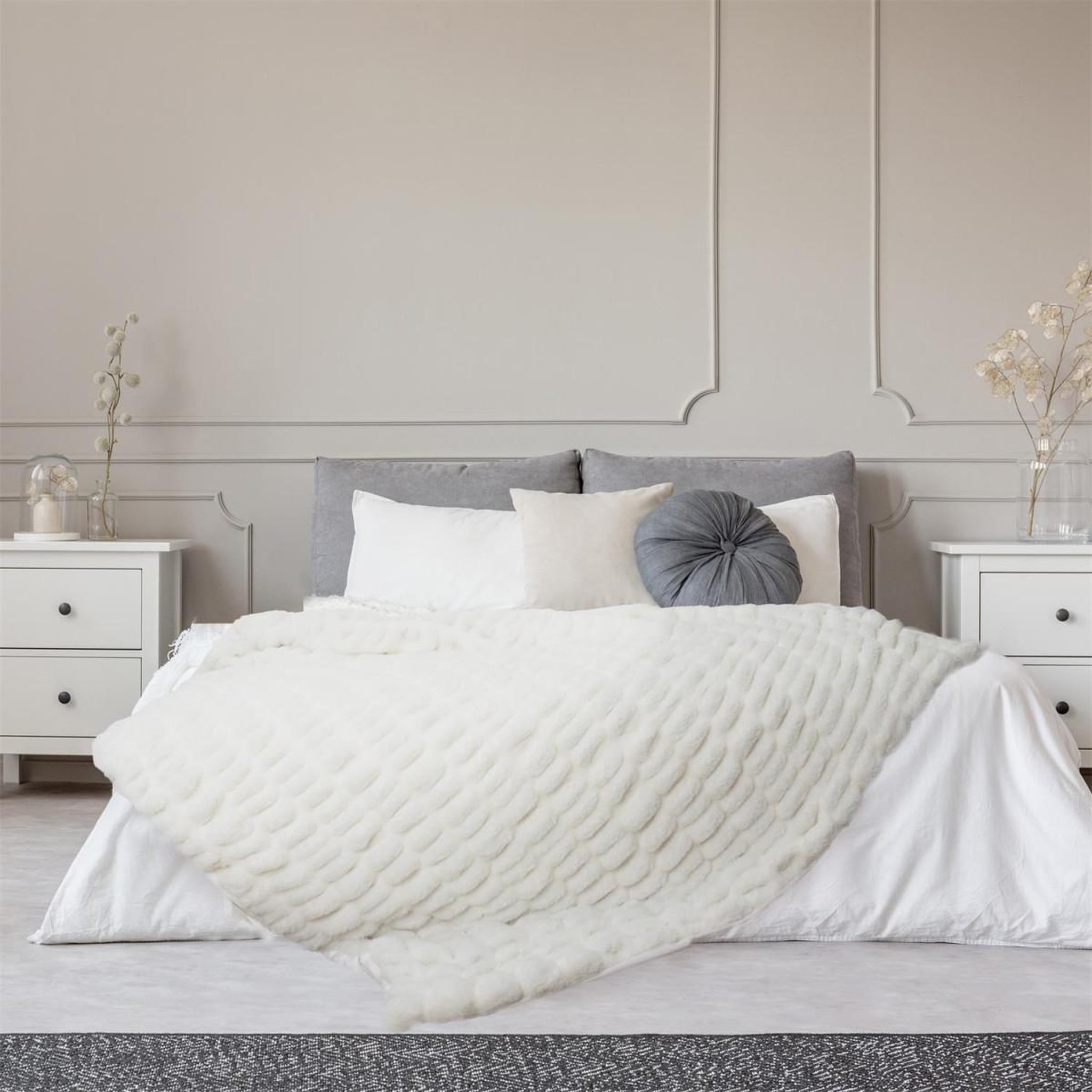 Voir la diapositive 3 : The Home Deco Factory Plaid imitation fourrure  luxury  140x200cm blanc