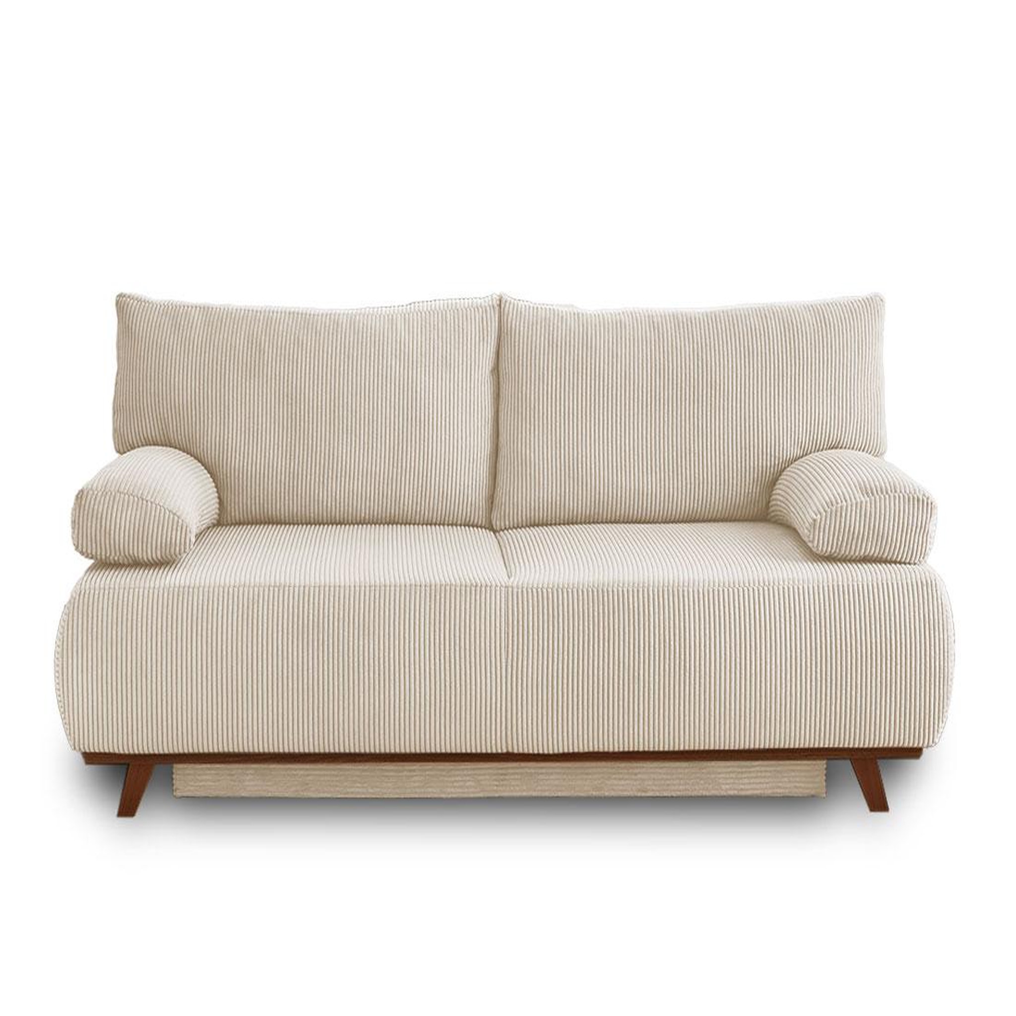 BEST MOBILIER Cristal - canapé 3 places - convertible avec coffre - en velours côtelé. Coloris disponibles : Beige, Gris, Bleu, Orange