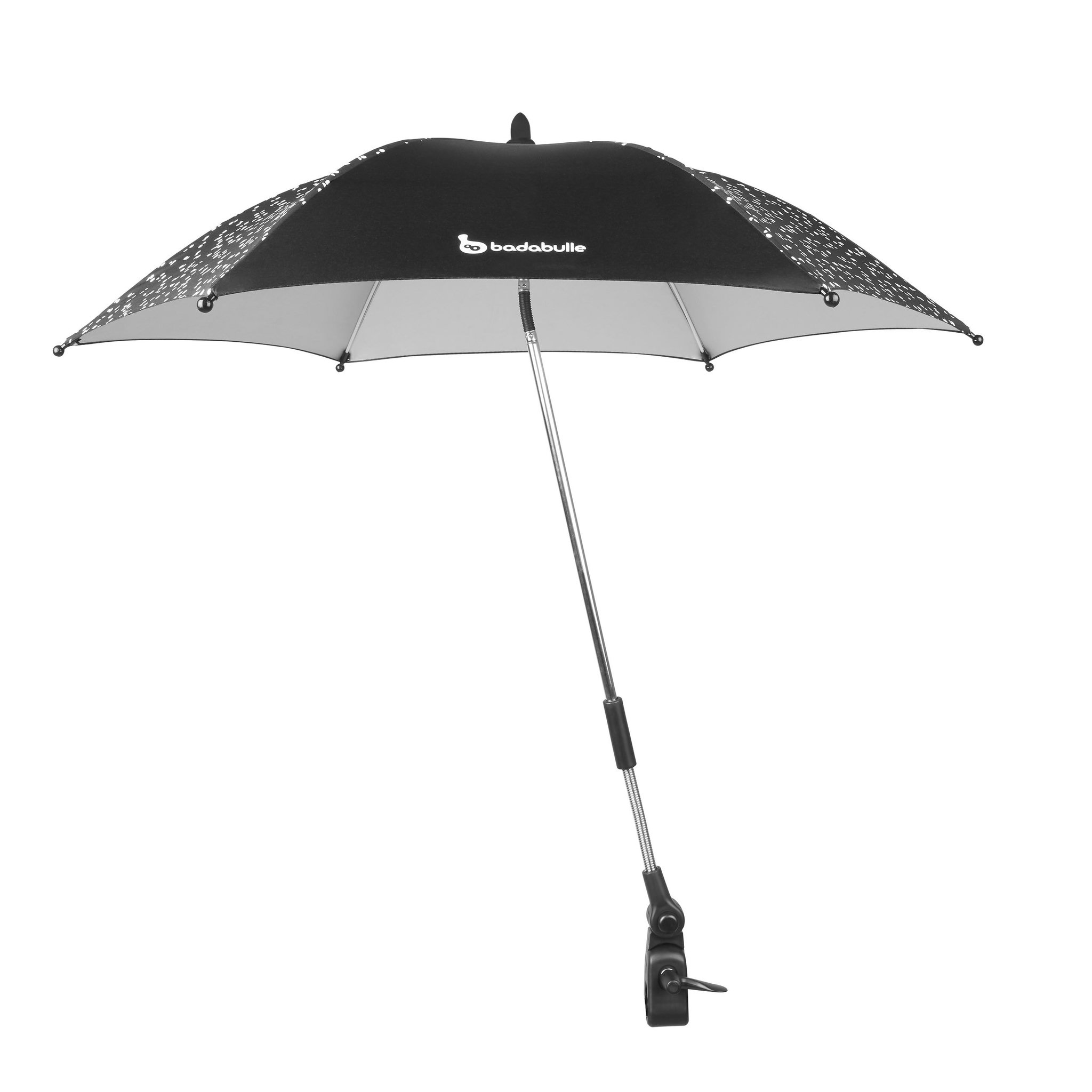Voir la diapositive 2 : BADABULLE Ombrelle Anti-UV 50+ universelle noire