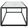 VIDAXL Table basse Noir avec verre marbre blanc 120x50x35 cm