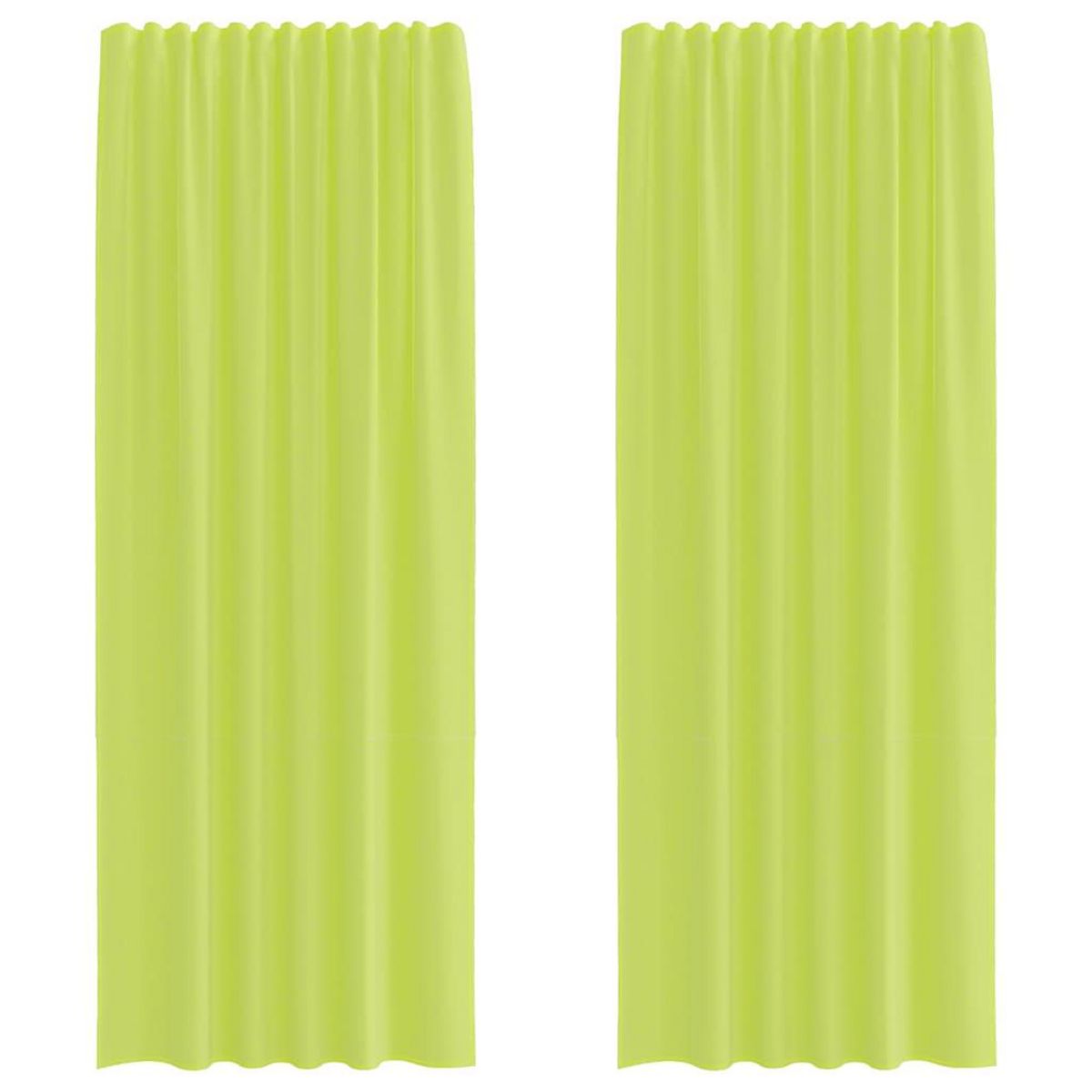 VIDAXL Rideaux en voile avec passants 2 pcs vert pomme