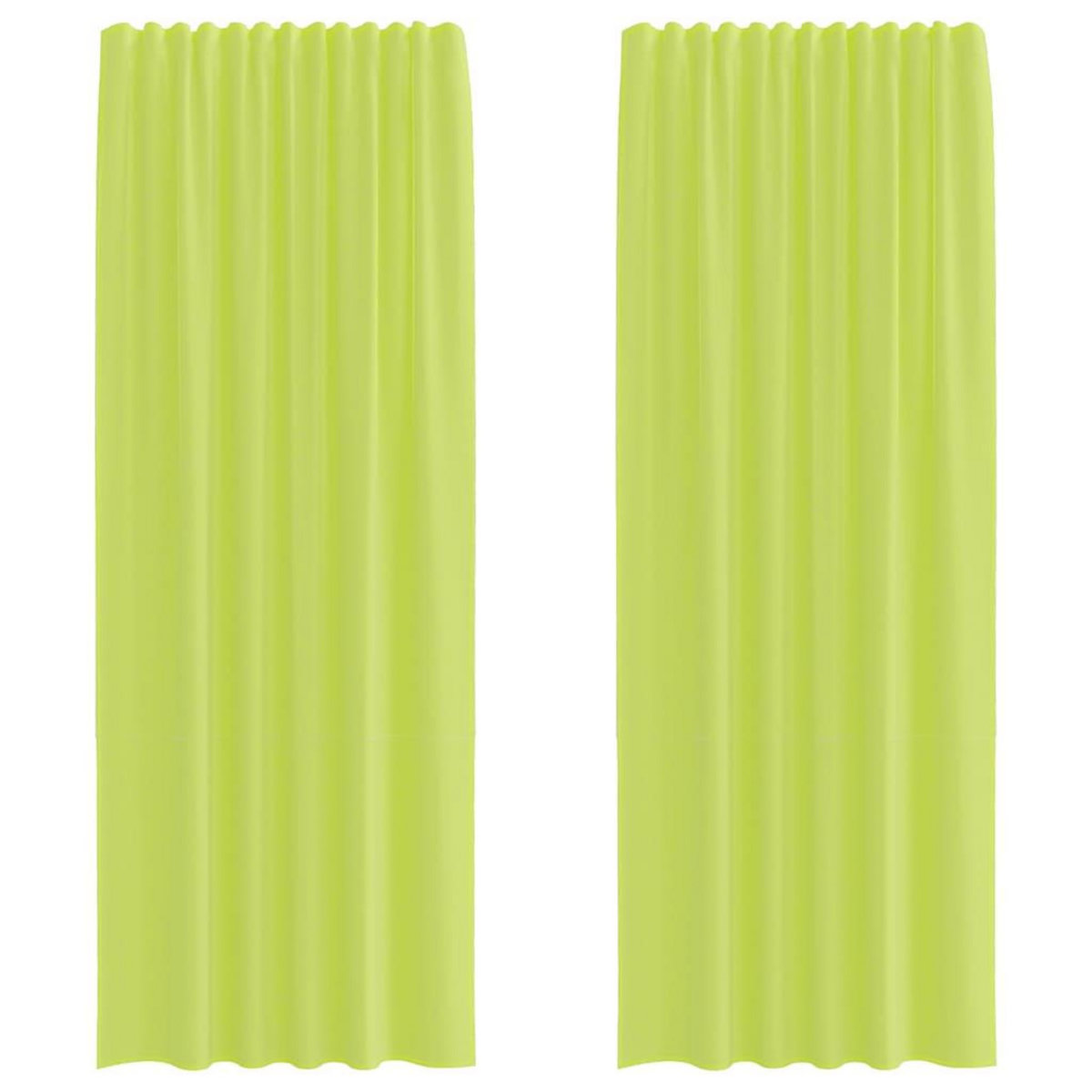 VIDAXL Rideaux en voile avec passants 2 pcs vert pomme
