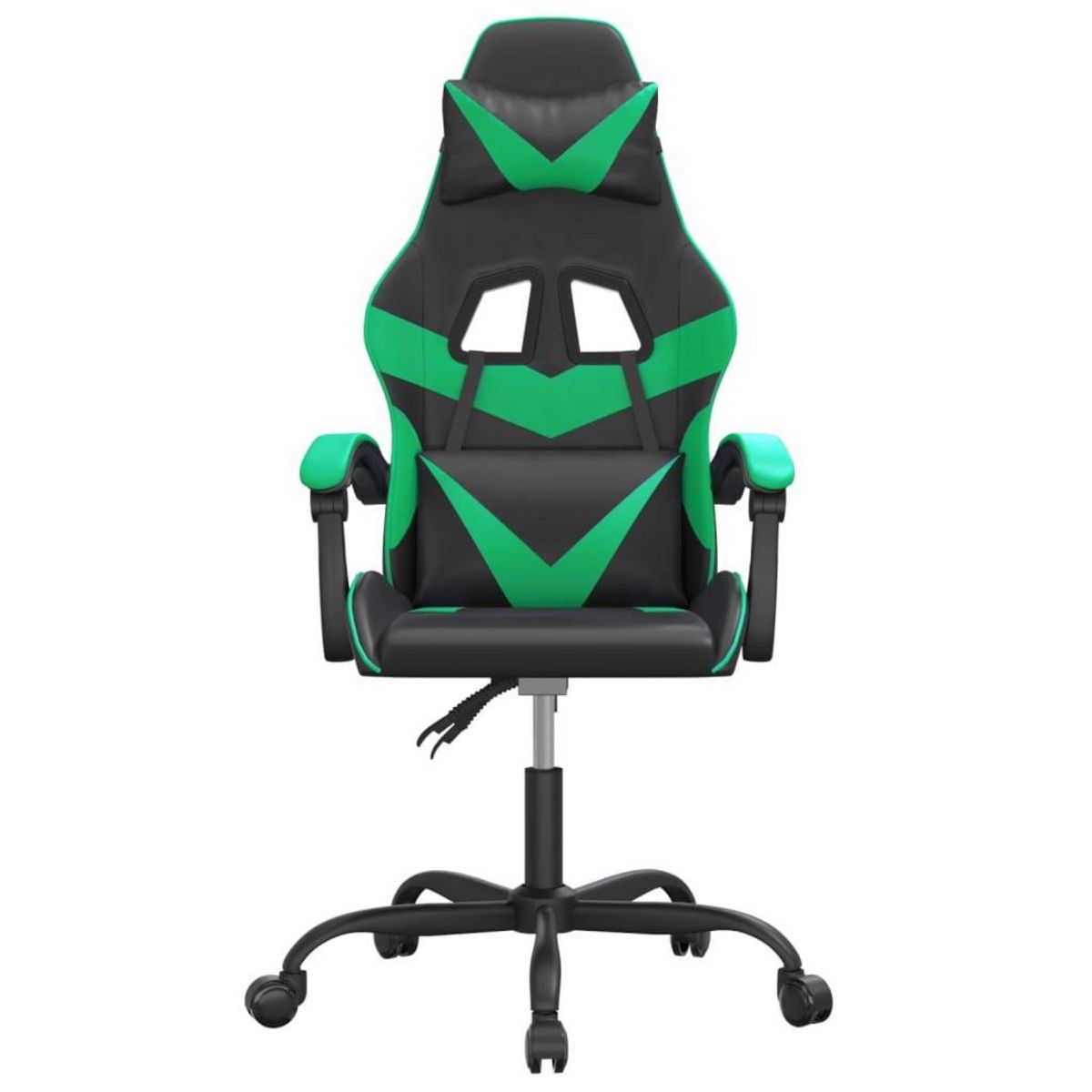 VIDAXL Chaise de jeu Noir et vert Similicuir