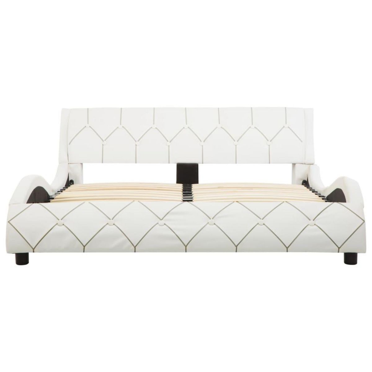 VIDAXL Cadre de lit sans matelas blanc similicuir 140x200 cm