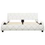 Voir la diapositive 2 : VIDAXL Cadre de lit sans matelas blanc similicuir 140x200 cm