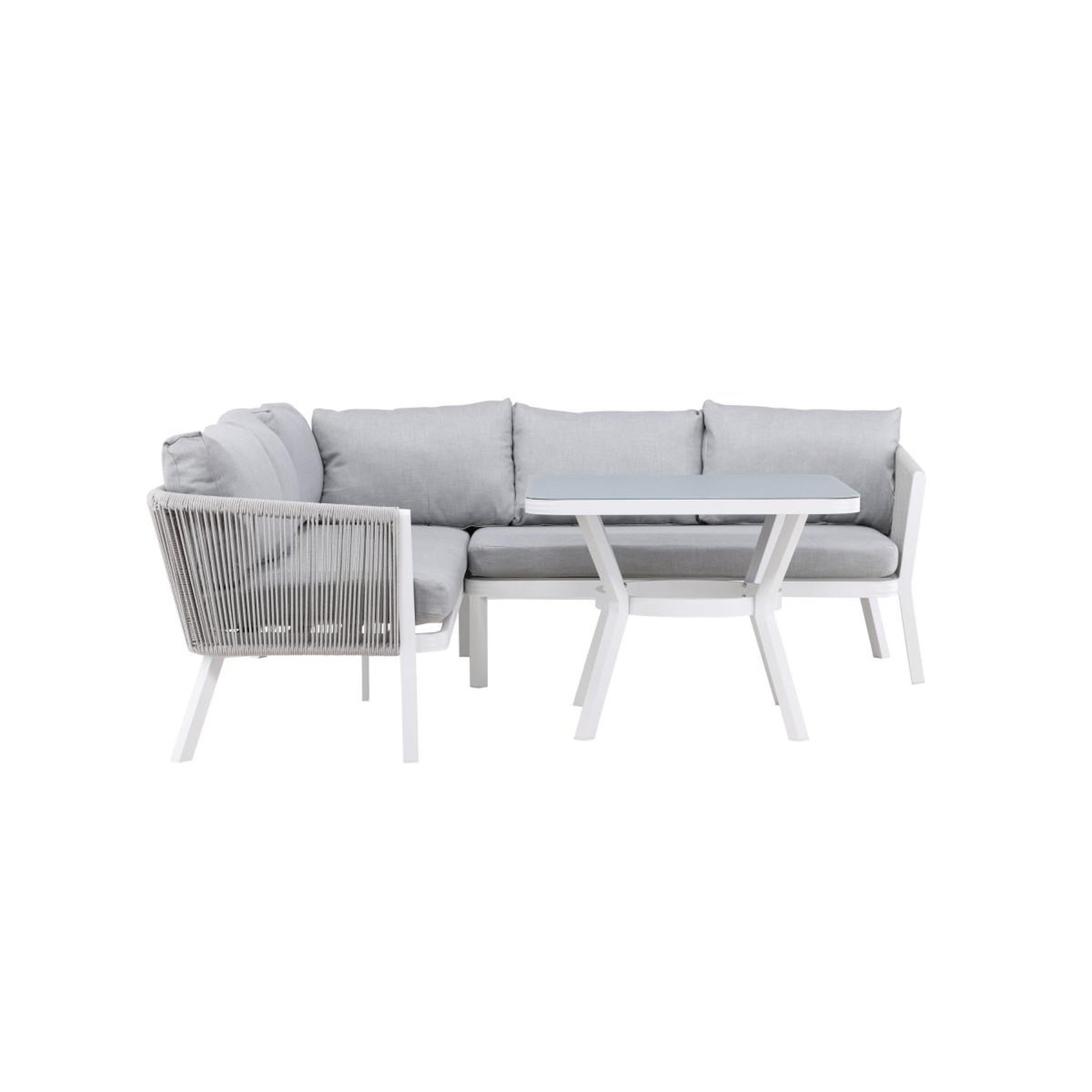 Voir la diapositive 2 : Paris Prix Salon d'angle de jardin  virya  206cm blanc & gris
