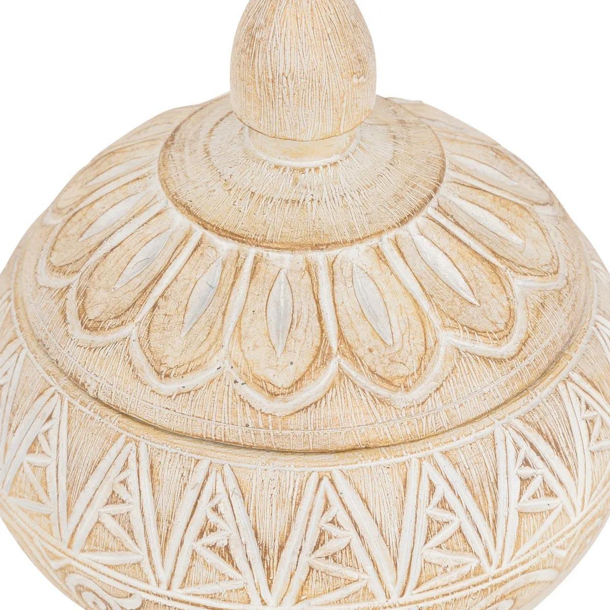 Voir la diapositive 3 : ATMOSPHERA Boîte déco en résine  oriental  15cm beige