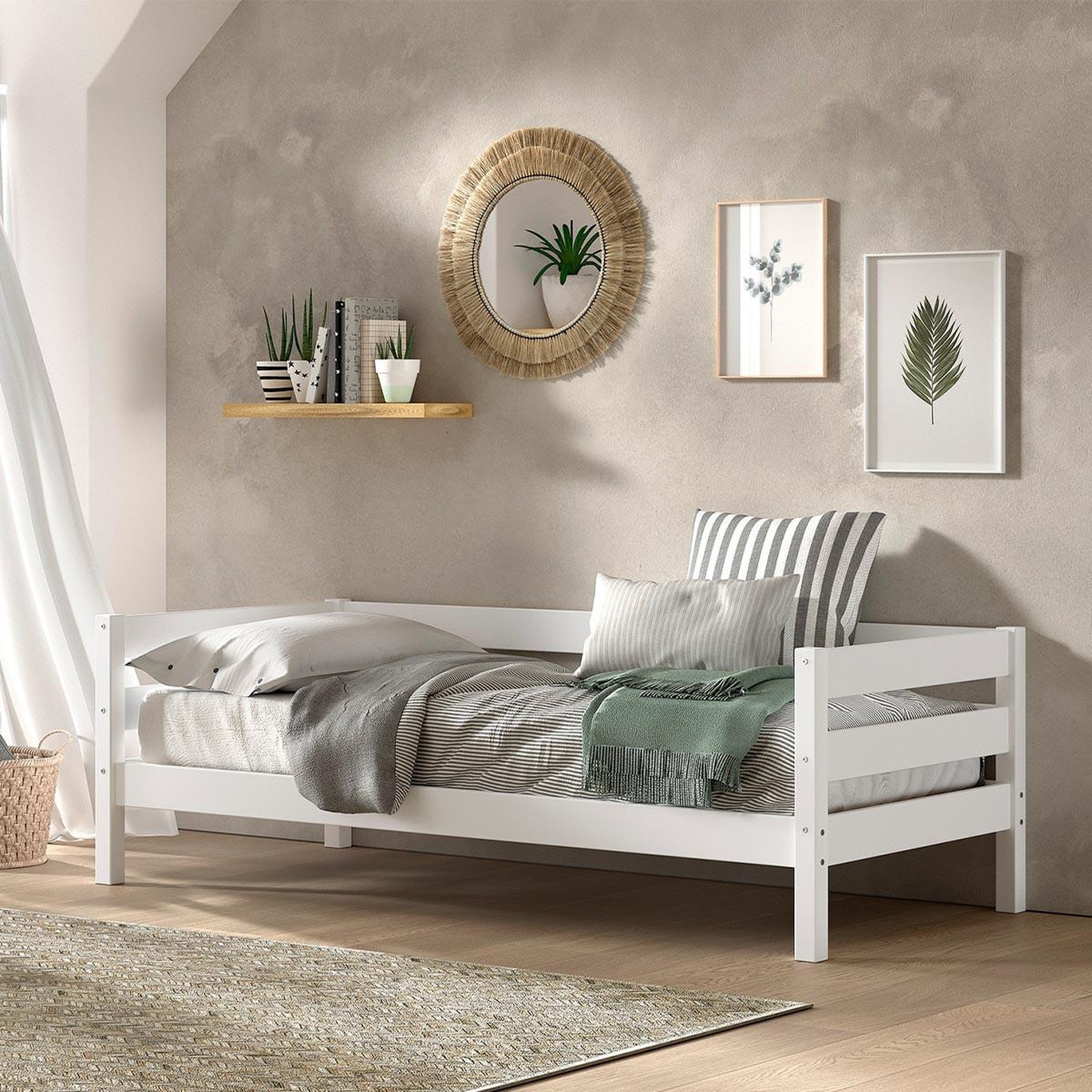 Voir la diapositive 3 : Paris Prix Lit capitaine enfant  margrit  90x200cm blanc