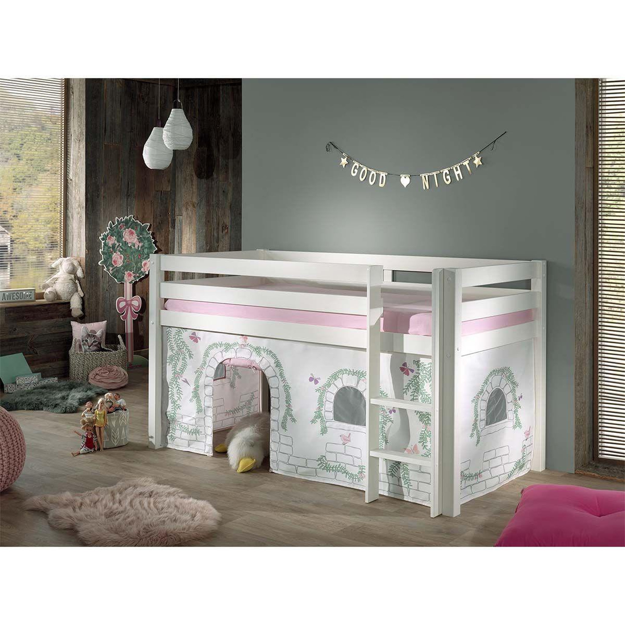 Voir la diapositive 3 : Paris Prix Pack - lit enfant & tente  pino birdy  blanc