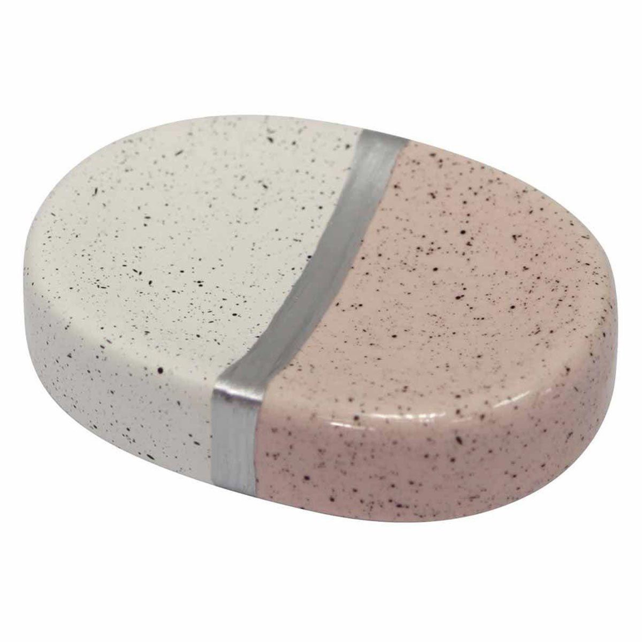 Douceur d'Intérieur Porte savon céramique design  skyline  26cm rose