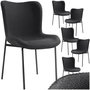 Voir la diapositive 1 : tectake Chaise rembourrée forme ergonomique avec dossier haut Tissu noir/noir Lot de 6