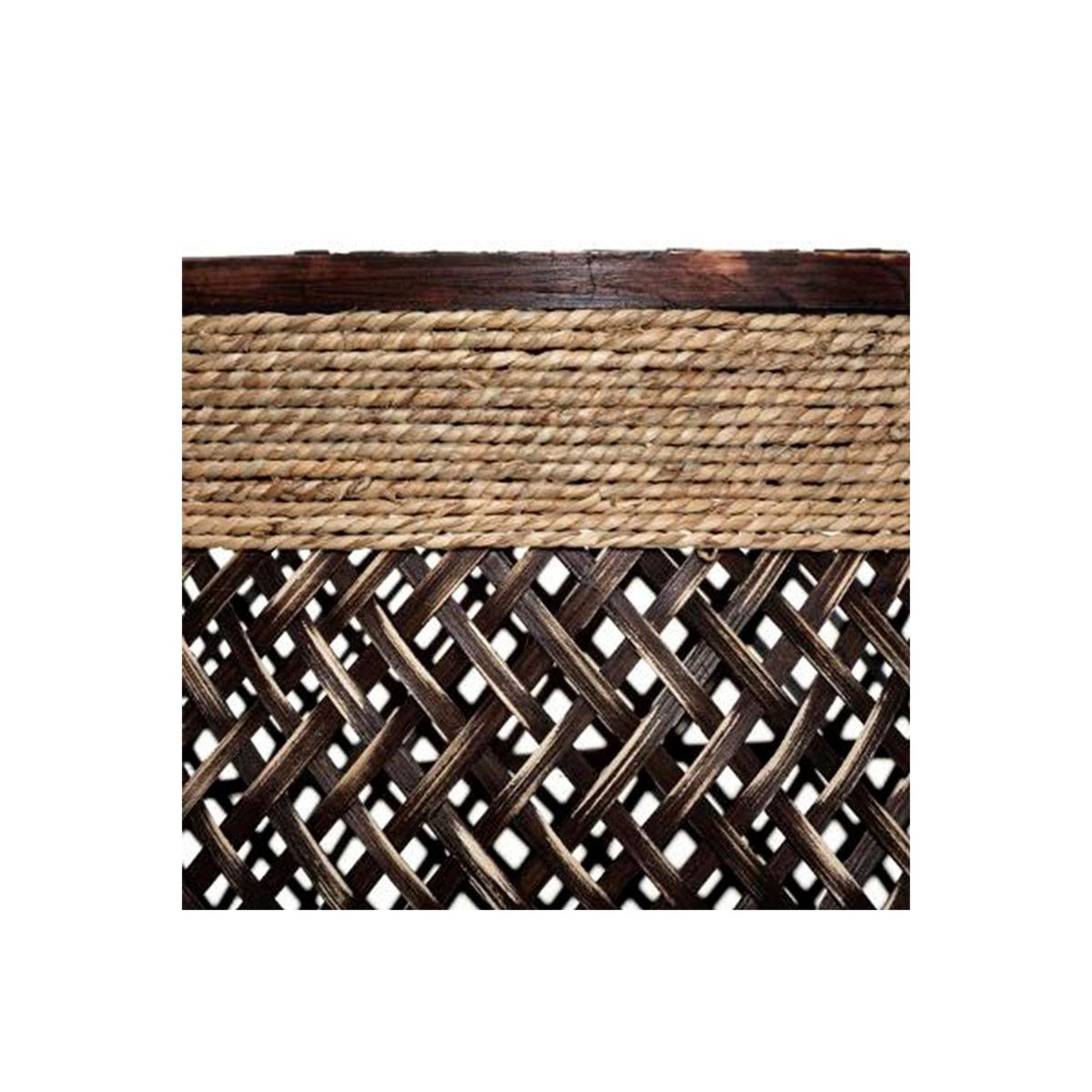 Voir la diapositive 3 : ATMOSPHERA Lot de 3 paniers de rangement  corde  37cm marron