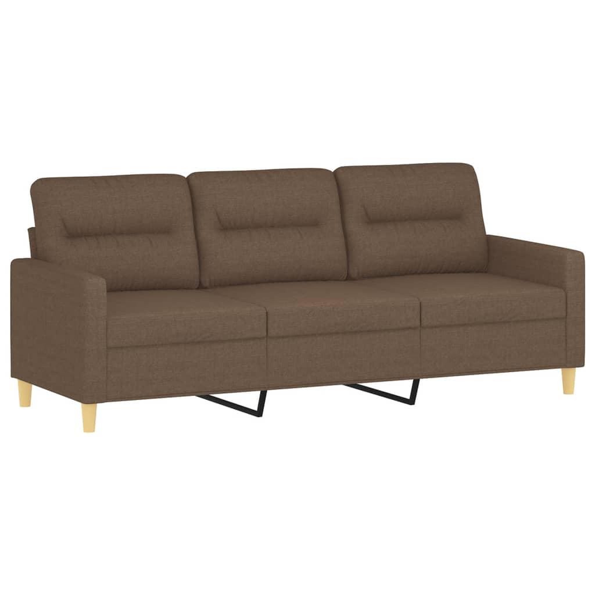 Voir la diapositive 4 : VIDAXL Ensemble de canapes 2 pcs avec coussins Marron Tissu