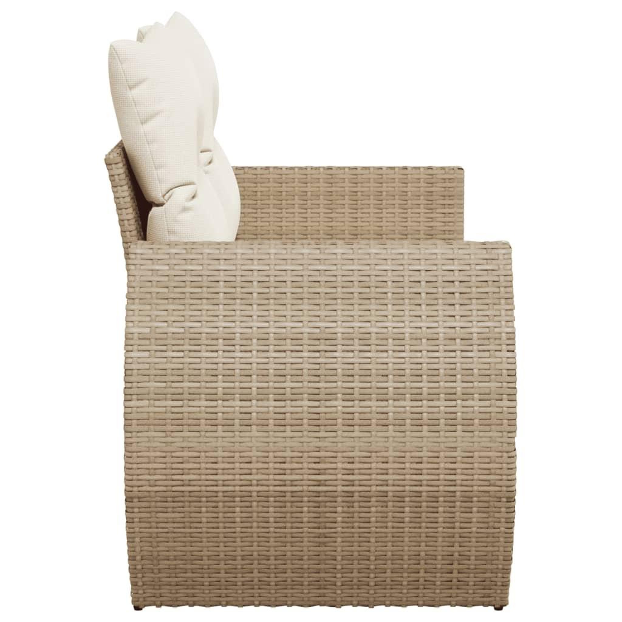 Voir la diapositive 5 : VIDAXL Canape de jardin avec coussins 2 places beige resine tressee