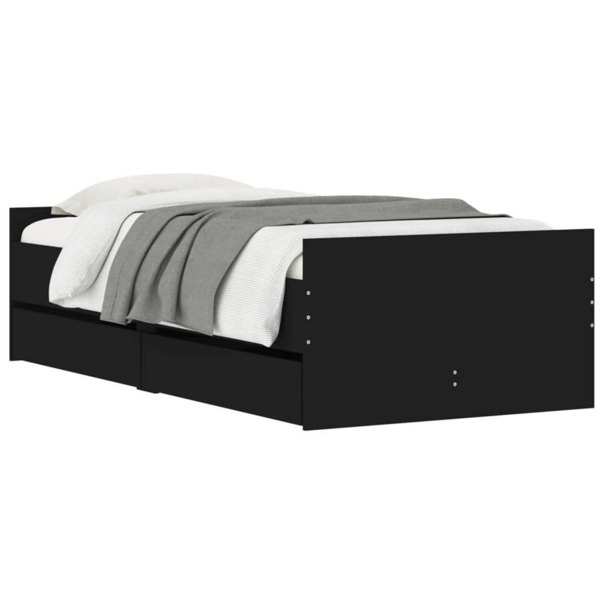 VIDAXL Cadre de lit sans matelas noir 75x190 cm