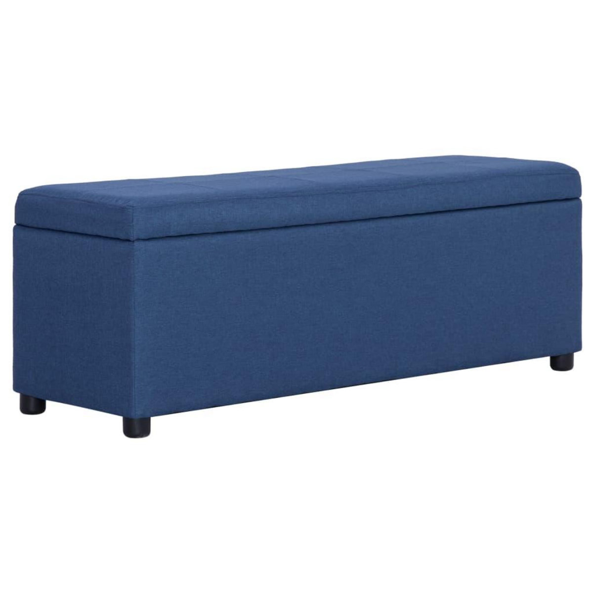VIDAXL Banc avec compartiment de rangement 116 cm Bleu Polyester