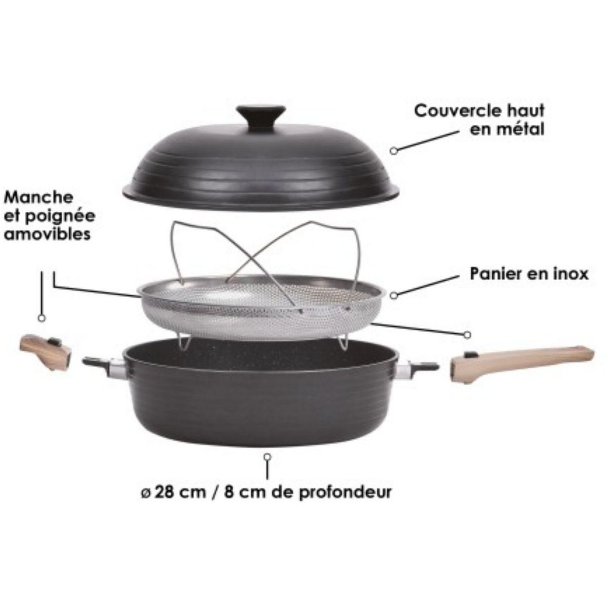 Voir la diapositive 5 : Durandal Faitout 28cm infinity 8 en 1 ceram legende