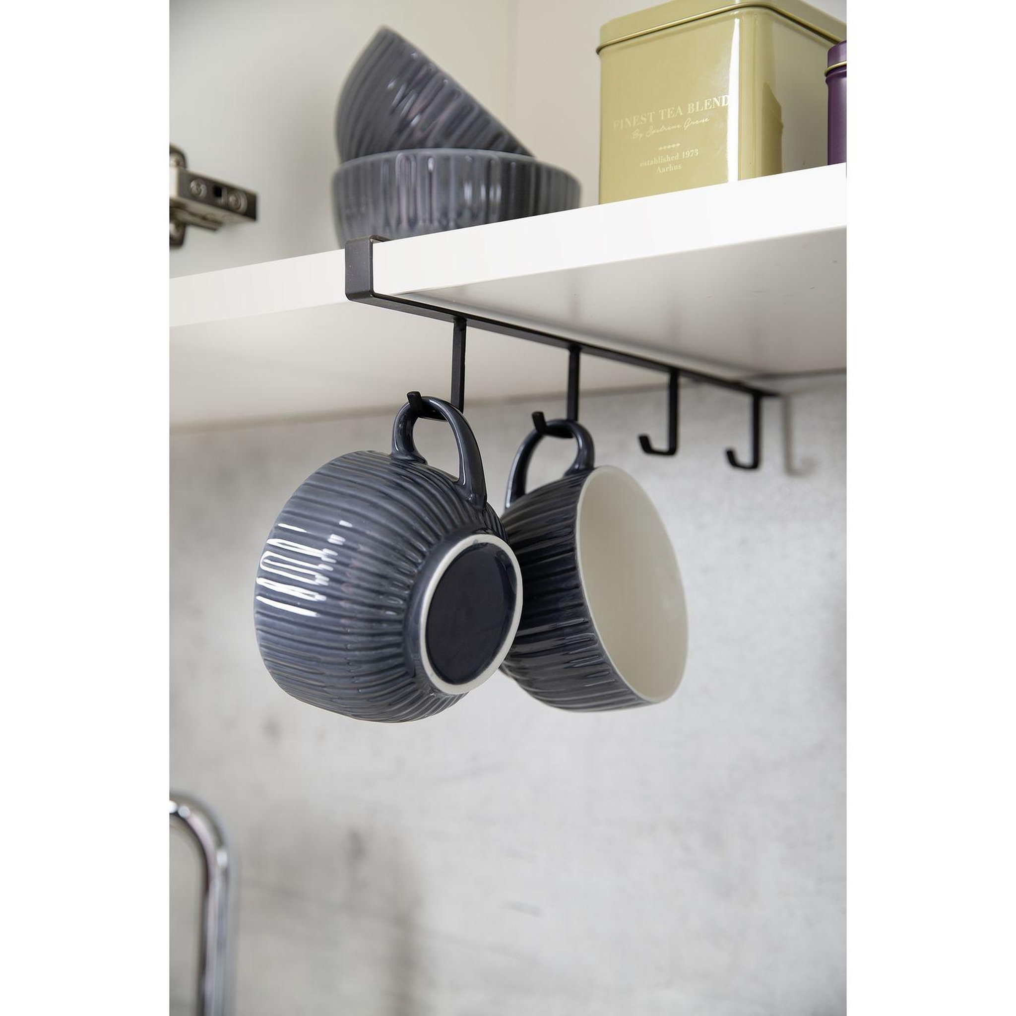 Wenko Rangement de placard cuisine - Porte 4 Tasses - Noir