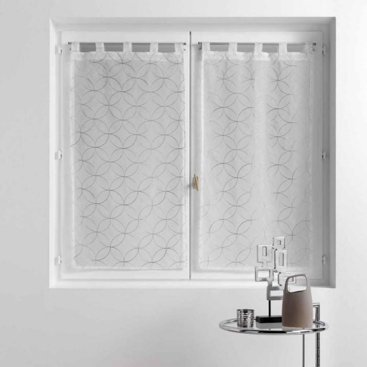 Paris Prix Paire de Voilages  Olympia  60x120cm Gris