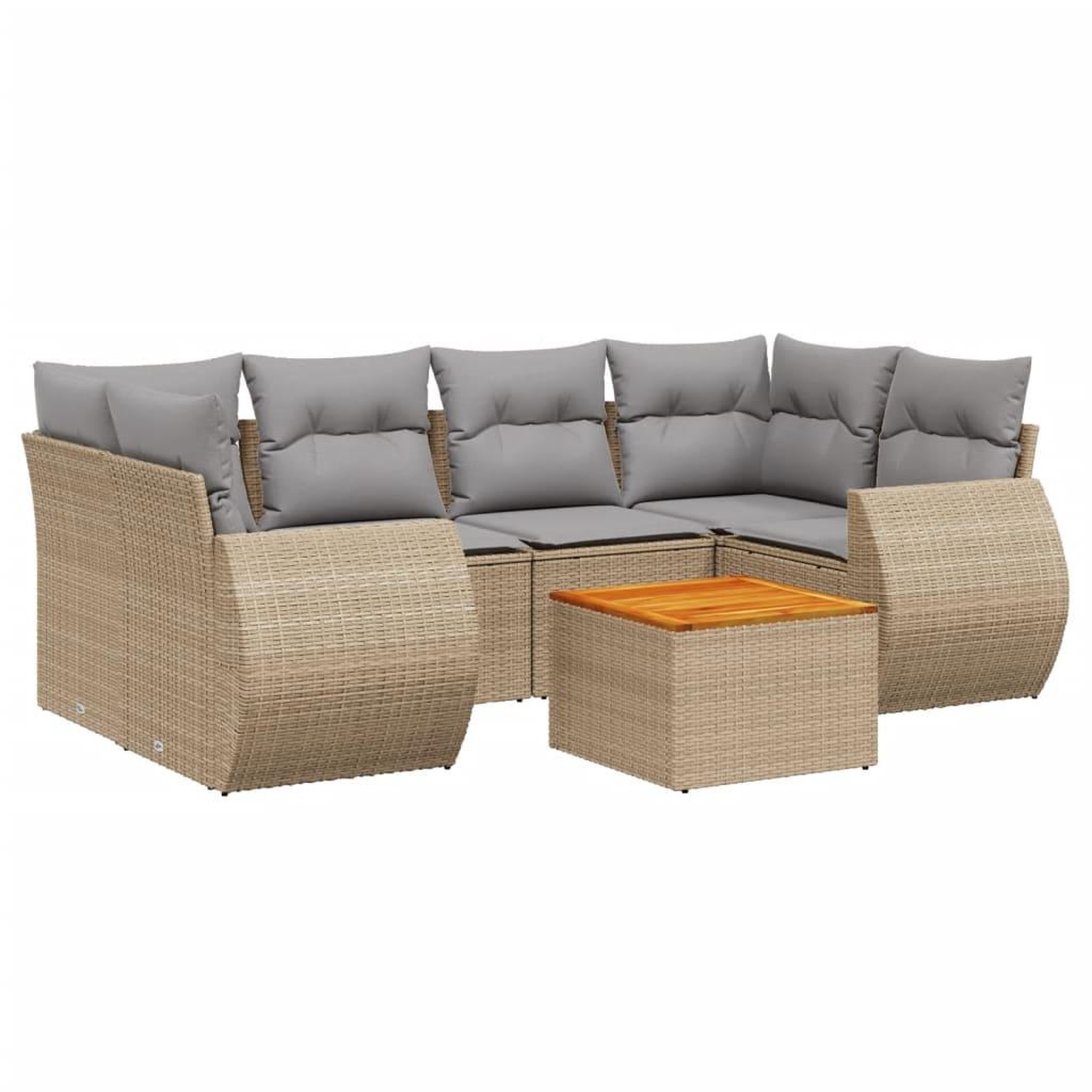 Voir la diapositive 2 : VIDAXL Salon de jardin avec coussins 7 pcs beige resine tressee