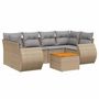 Voir la diapositive 2 : VIDAXL Salon de jardin avec coussins 7 pcs beige resine tressee