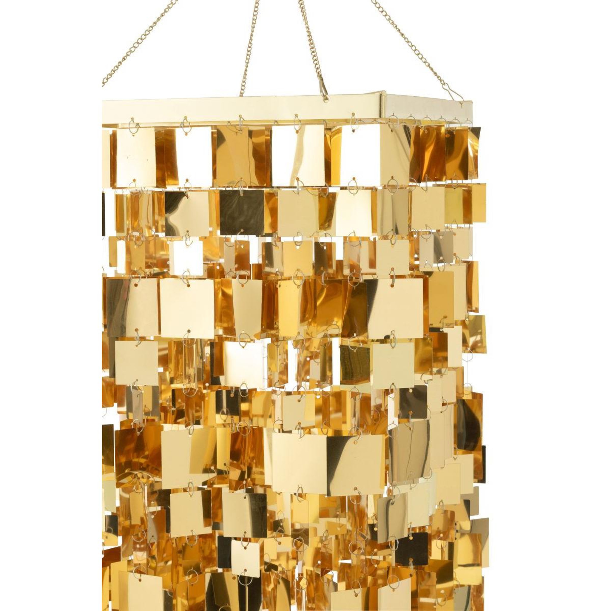 Voir la diapositive 3 : J-LINE Abat-jour suspension design  disco  122cm doré