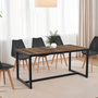 Voir la diapositive 4 : ID MARKET Table à manger extensible rectangle HAWKINS 6-10 personnes bois foncé 160-200 cm