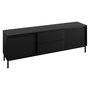 Voir la diapositive 5 : BEST MOBILIER Girona - meuble tv - noir - 2 portes et 2 tiroirs - 174 cm