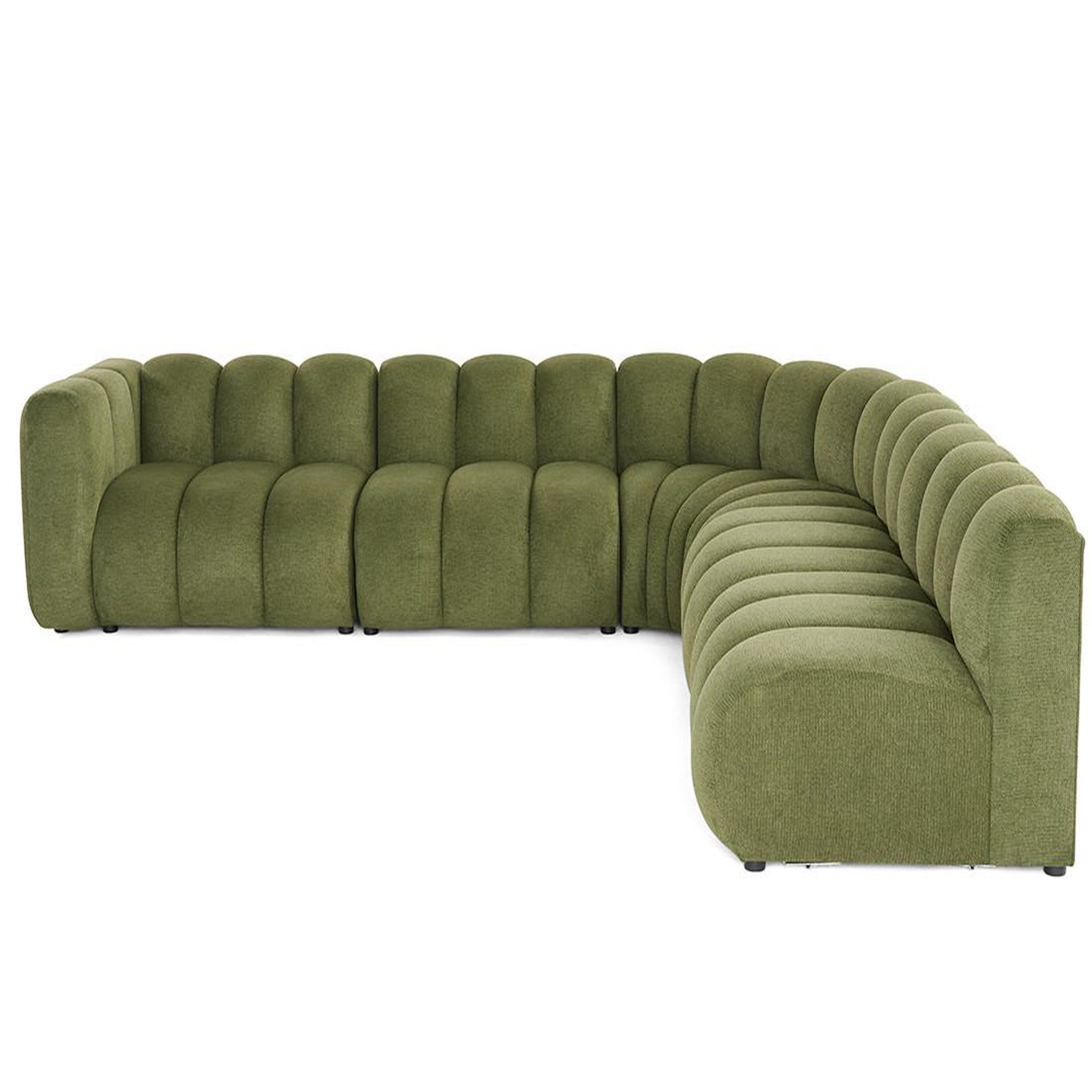 Voir la diapositive 1 : LISA DESIGN Debbie - canapé modulable d'angle droit 5 places en tissu texturé