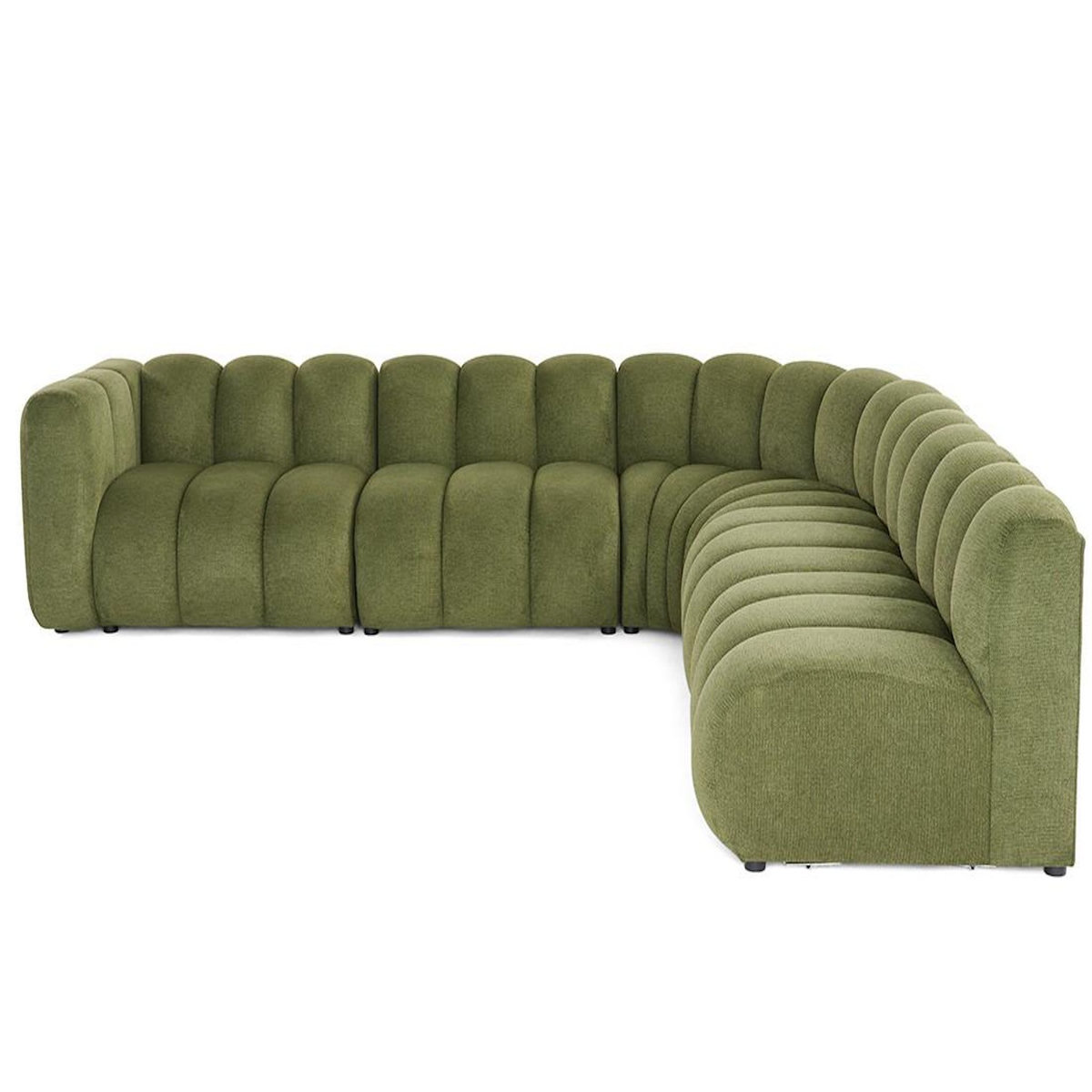 LISA DESIGN Debbie - canapé modulable d'angle droit 5 places en tissu texturé
