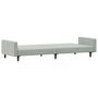 Voir la diapositive 5 : VIDAXL Canape-lit a 2 places avec repose-pied gris clair velours
