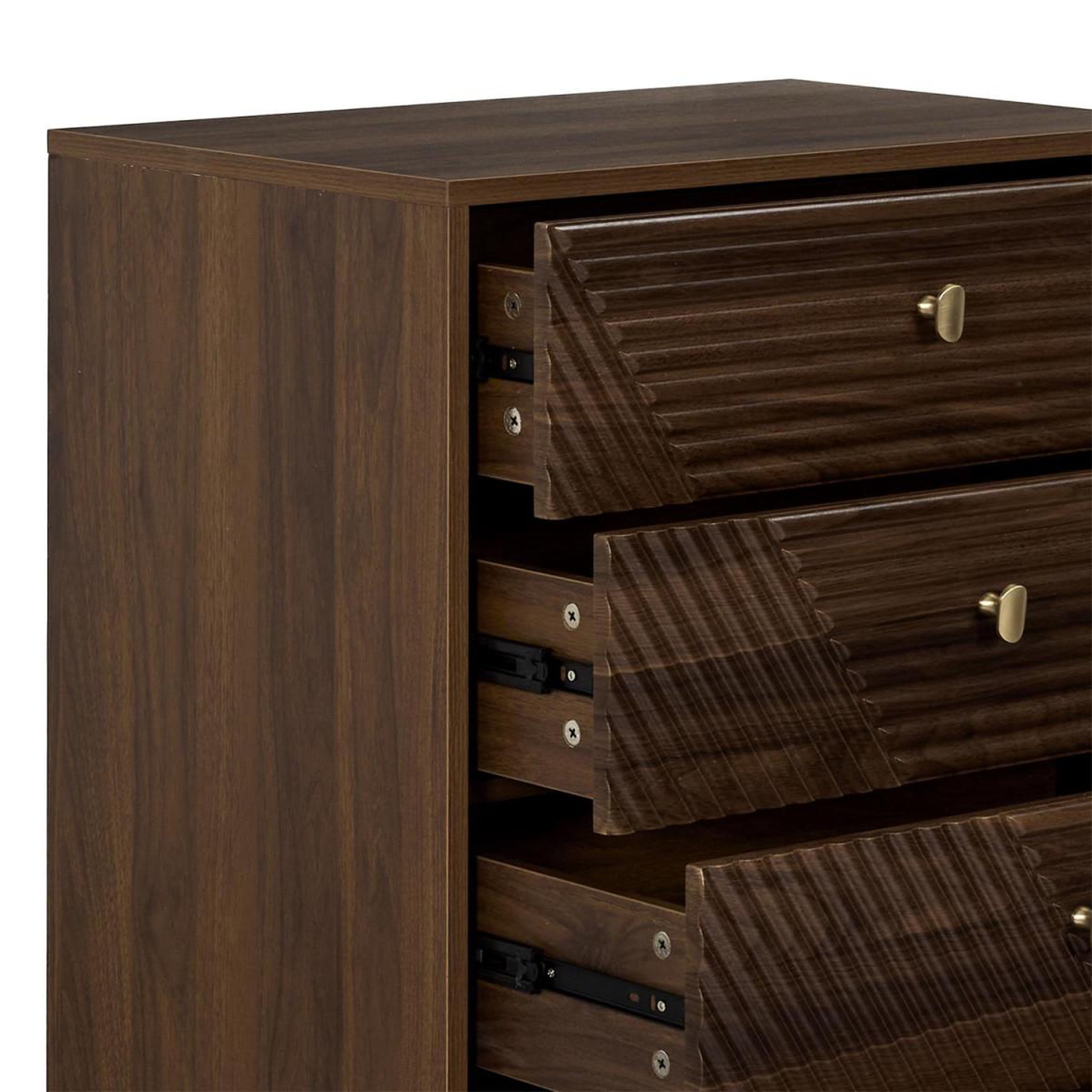 Voir la diapositive 3 : The Home Deco Factory Commode 4 tiroirs   tiffany  90cm marron