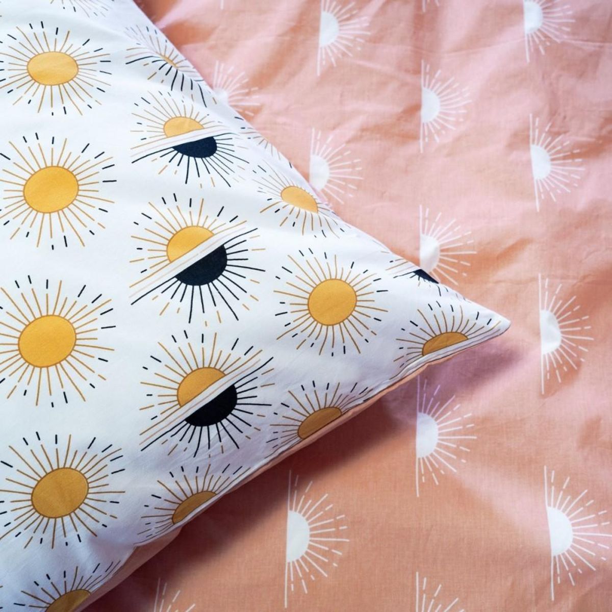 COTE DECO Housse de couette 260x240 TERRAMEA + 2 taies 100% coton adouci 57 fils/cm2