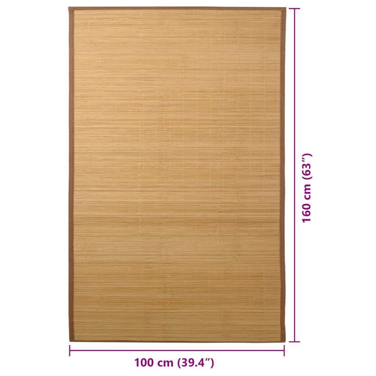VIDAXL Tapis en bambou 100x160 cm Marron