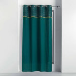 Douceur d'Intérieur Rideau à œillets 140x240 uni top métallisé Artchic bleu coton