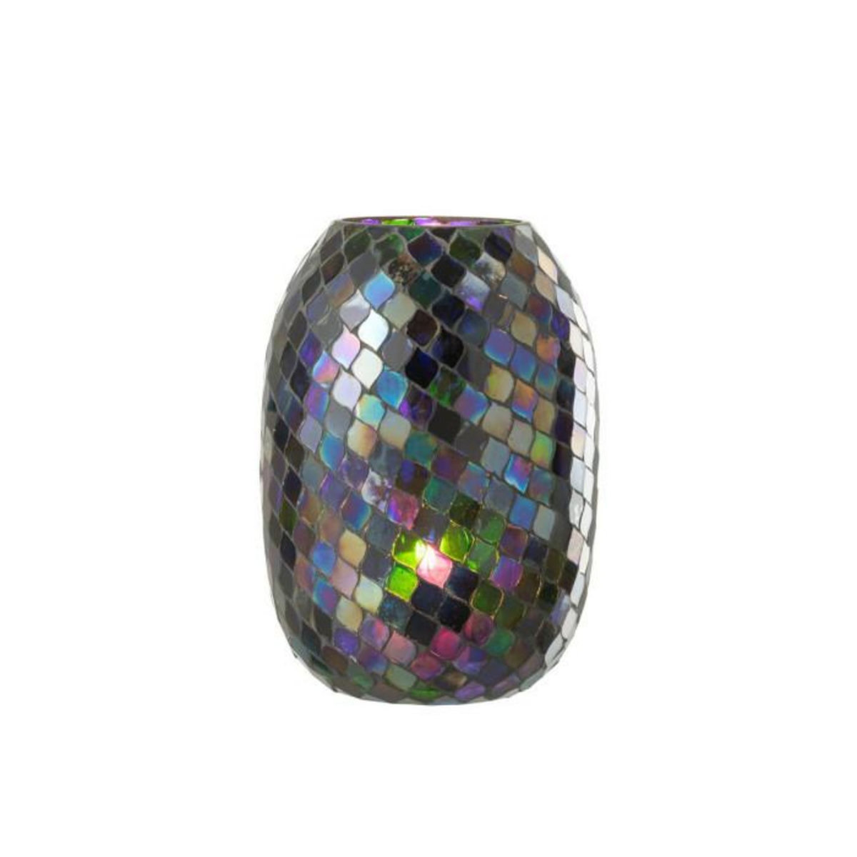 Paris Prix Photophore Mosaïque en Verre  Carmen  25cm Mauve