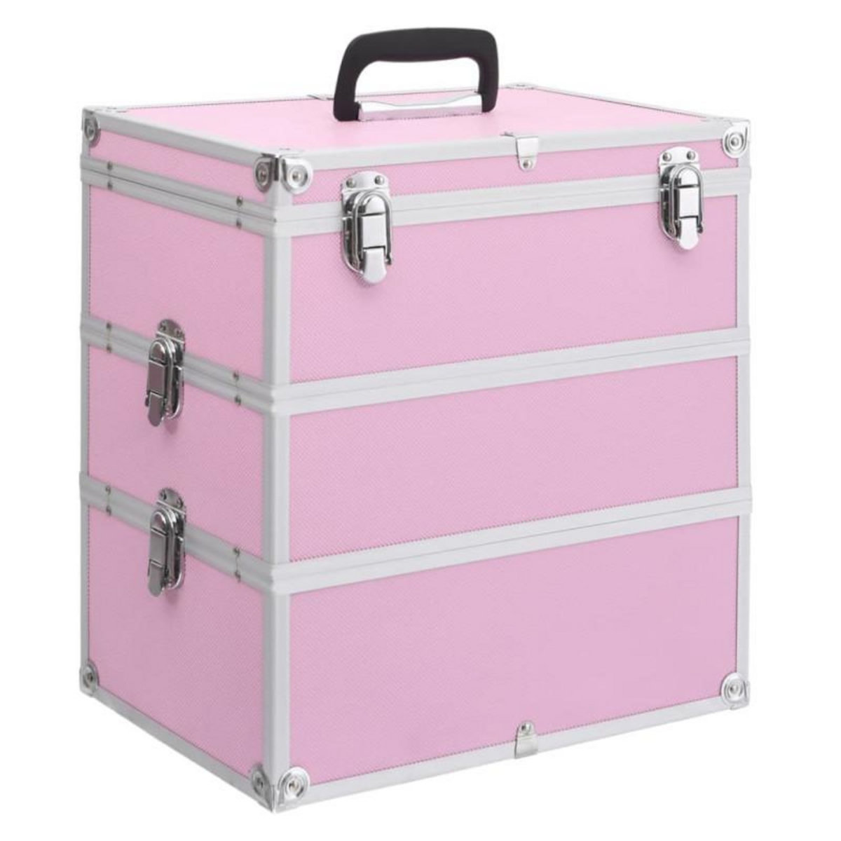 VIDAXL Mallette à maquillage 37x24x40 cm Rose Aluminium