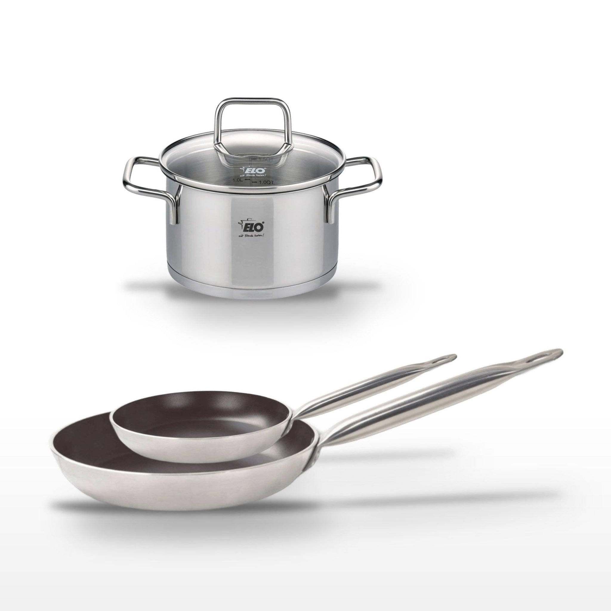 ELO Lot poêles 24cm & 32cm elo bistro line avec faitout 12cm