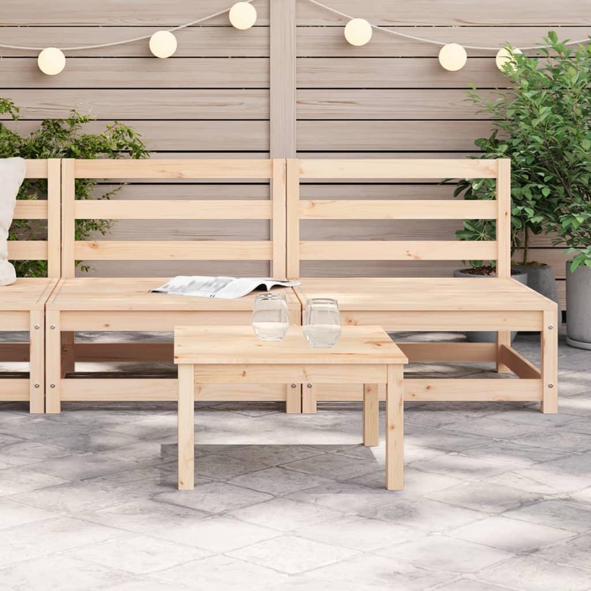 Voir la diapositive 3 : VIDAXL Canapes de jardin sans accoudoirs 2 pcs blanc bois pin massif