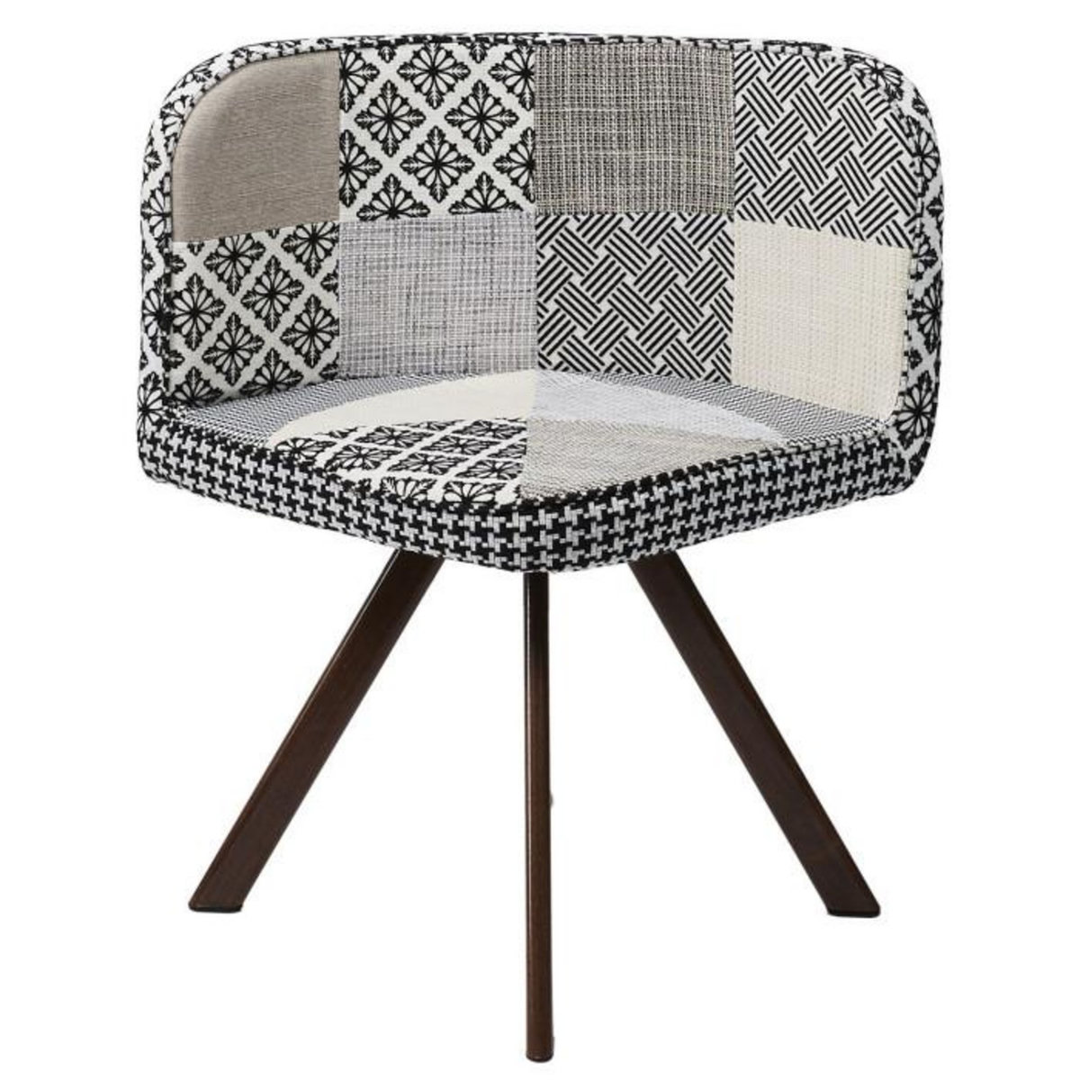 Paris Prix Ensemble Table à Manger & 4 Chaises  Patchwork  100cm Gris