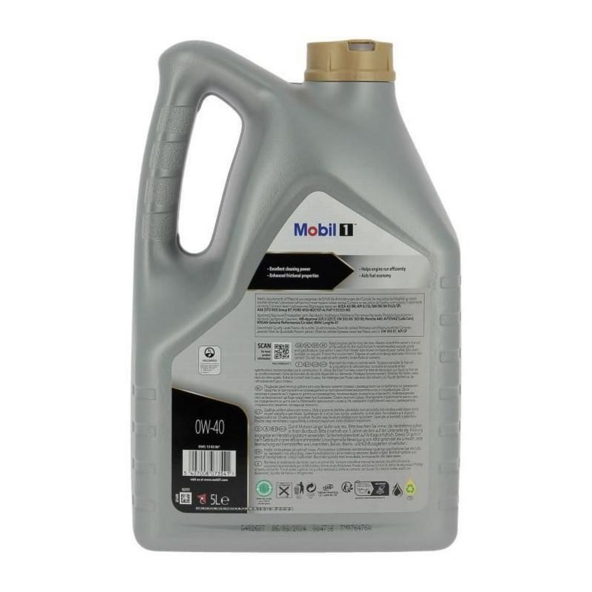 MOBIL Bidon huile de moteur - MOBIL1 - 0W-40 FS - 5 L - 4 saisons