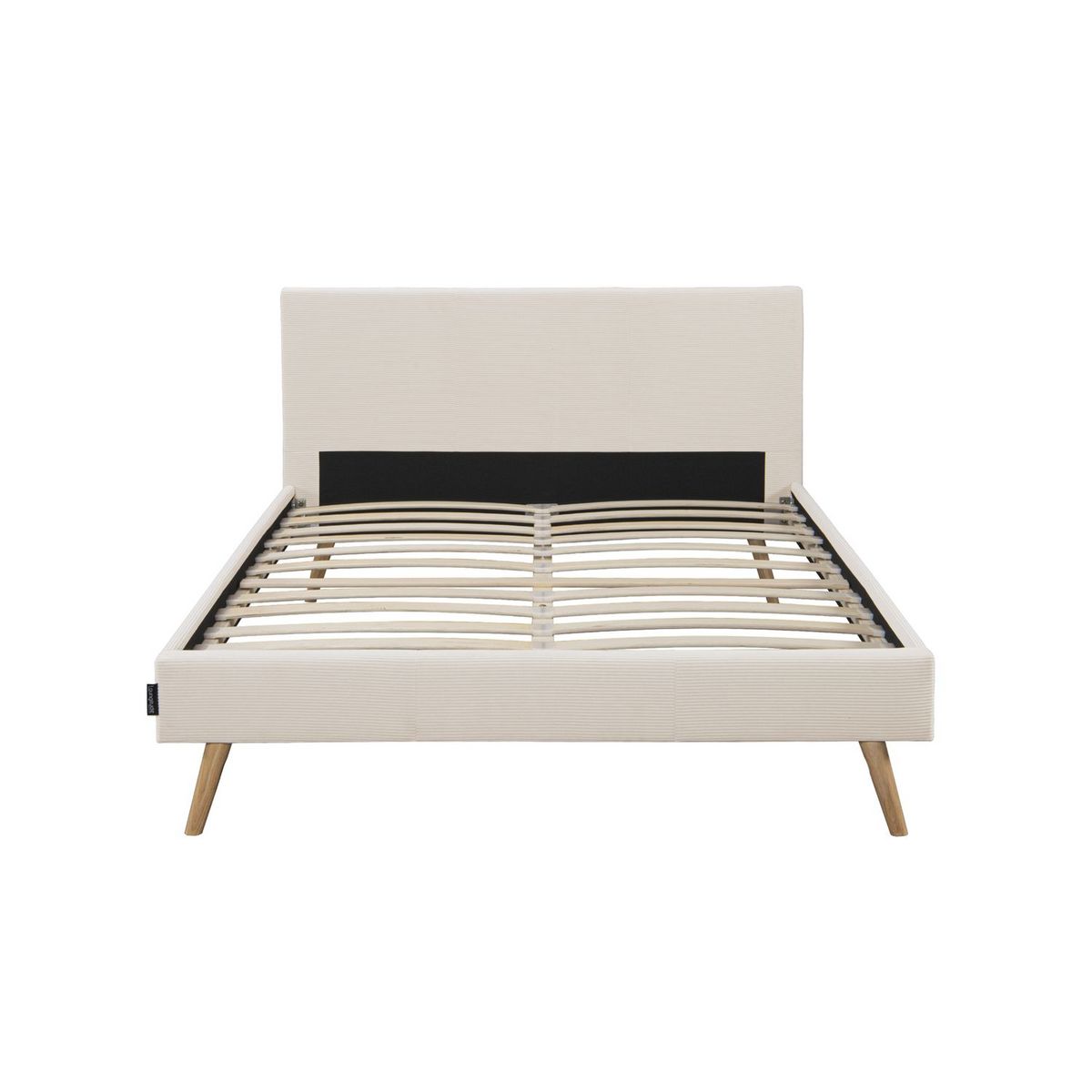 Lit adulte scandinave avec tête de lit velours cotelés 140x190 cm JULIETA
