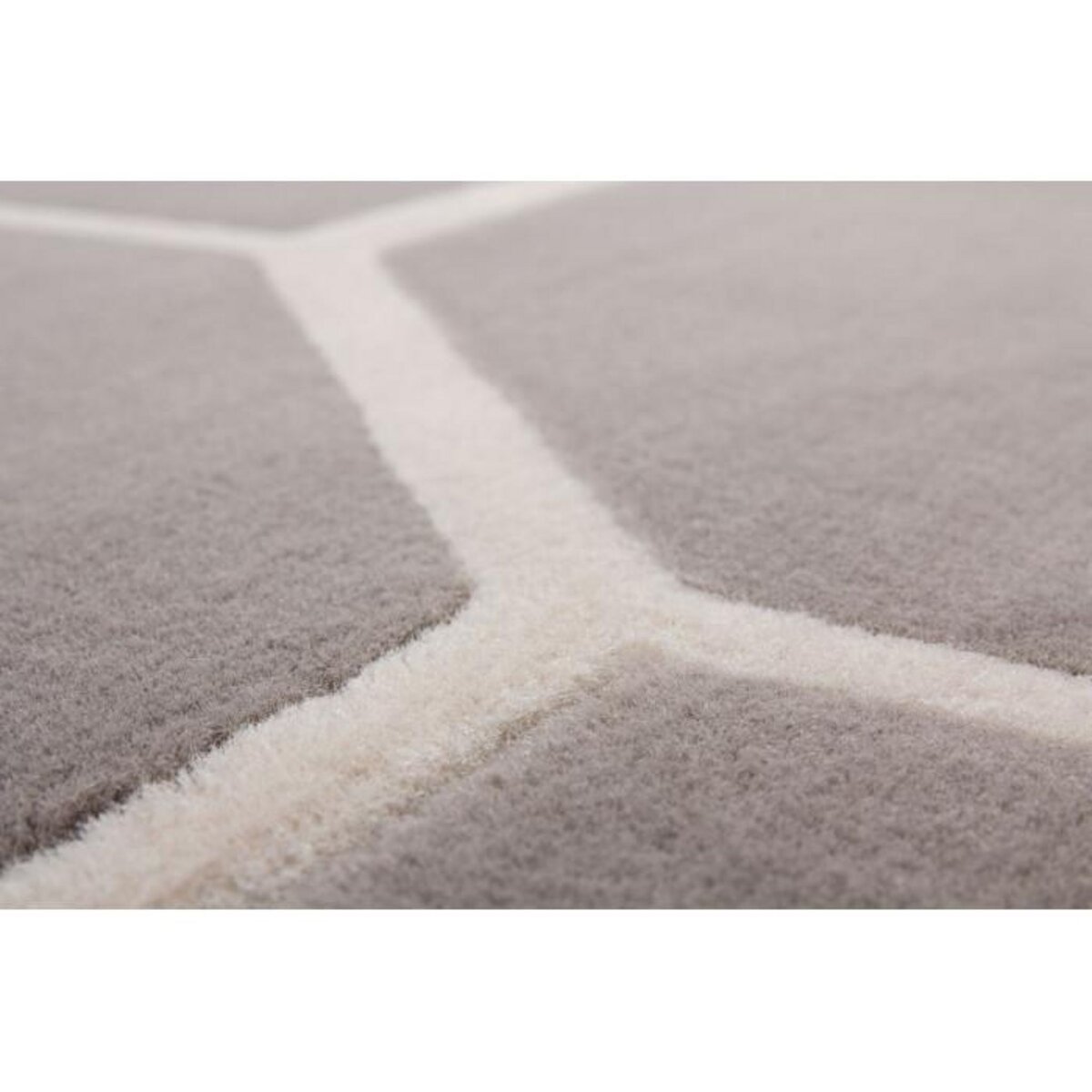 Paris Prix Tapis Effet 3D à Poils Courts  Lina  Taupe & Ivoire
