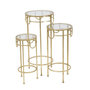 Voir la diapositive 5 : Paris Prix Lot de 3 Tables d'Appoint Gigognes  Dolly  70cm Or