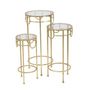 Voir la diapositive 5 : Paris Prix Lot de 3 Tables d'Appoint Gigognes  Dolly  70cm Or