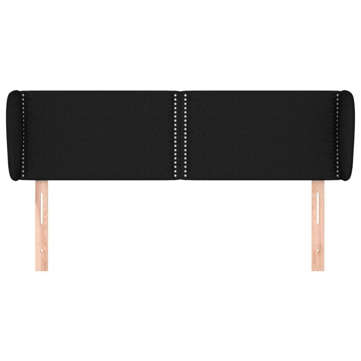 VIDAXL Tete de lit avec oreilles Noir 147x23x78/88 cm Tissu