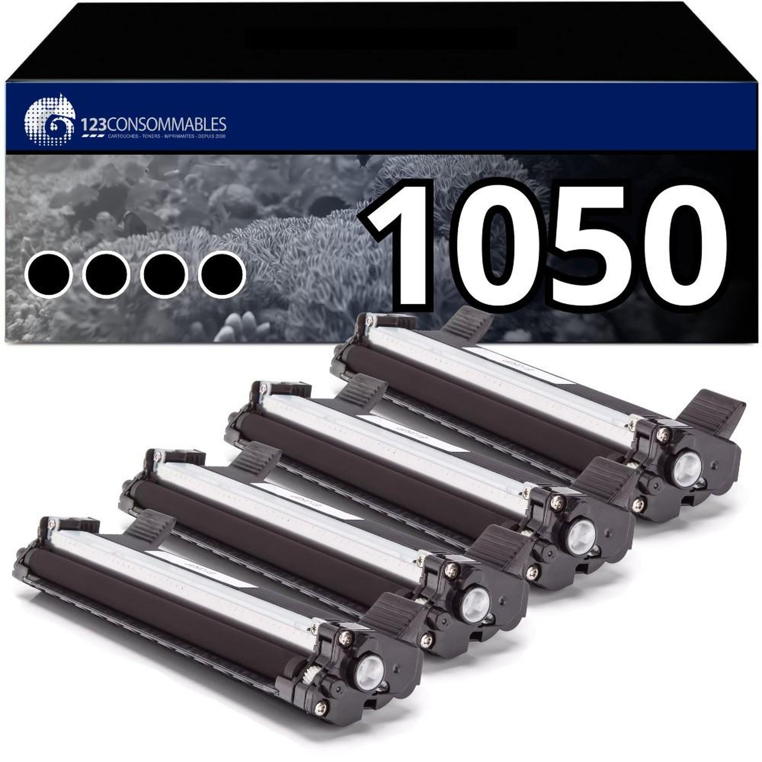 Pack 4 toners compatibles BROTHER TN 1050 Neuf - vue 3