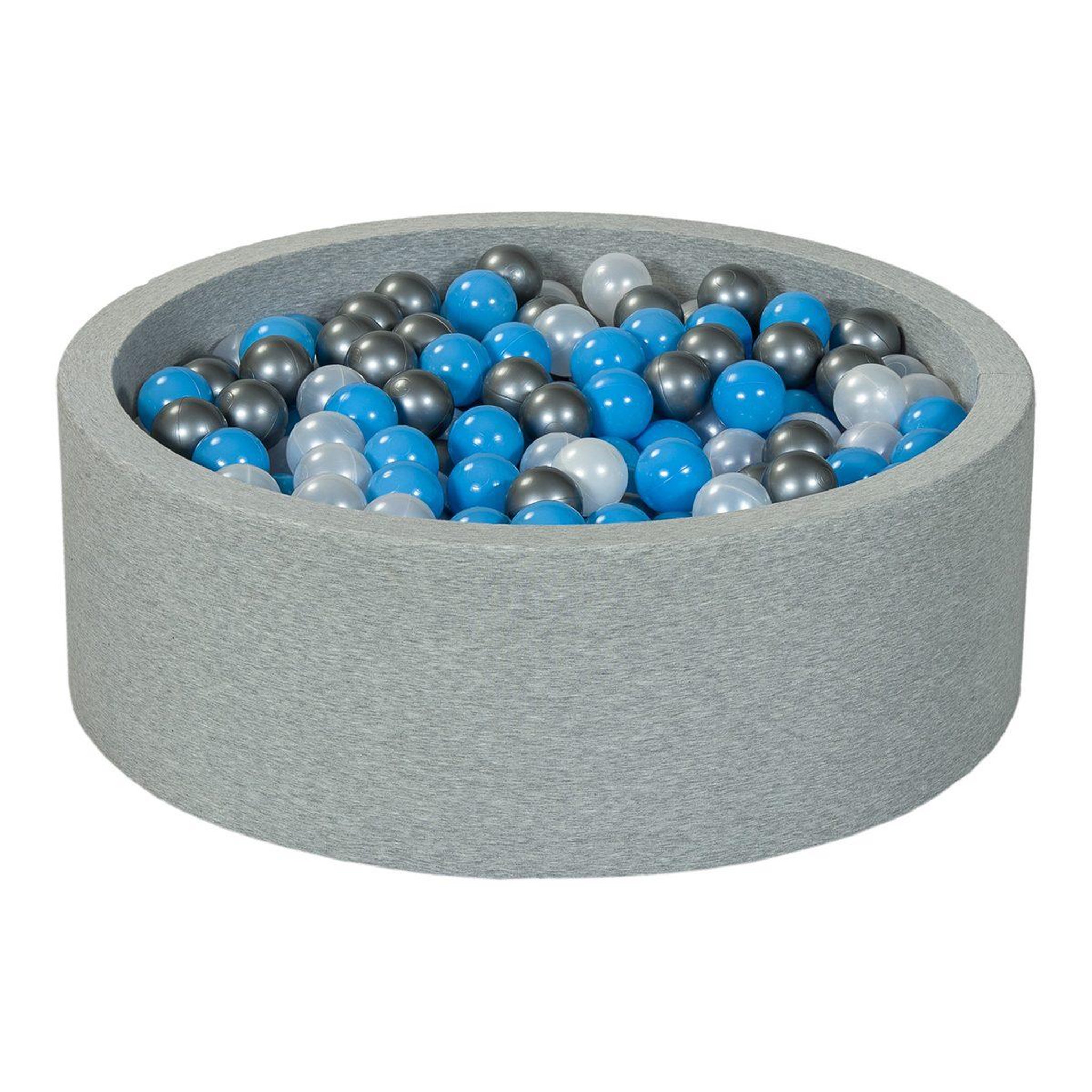 VELINDA Piscine à balles aire de jeu + 450 balles perle, argent, bleu clair